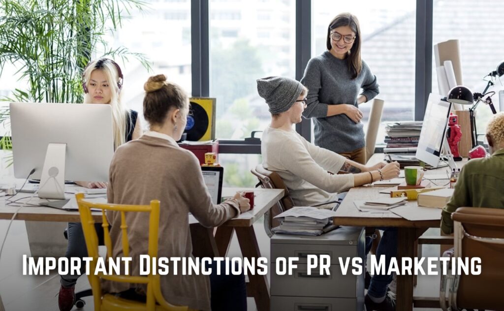 What is the difference between pr and marketing